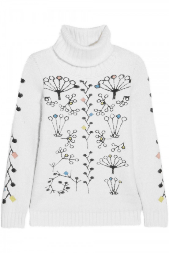 Peter Pilotto Berry Intarsia Angora-blend Turtleneck Sweater