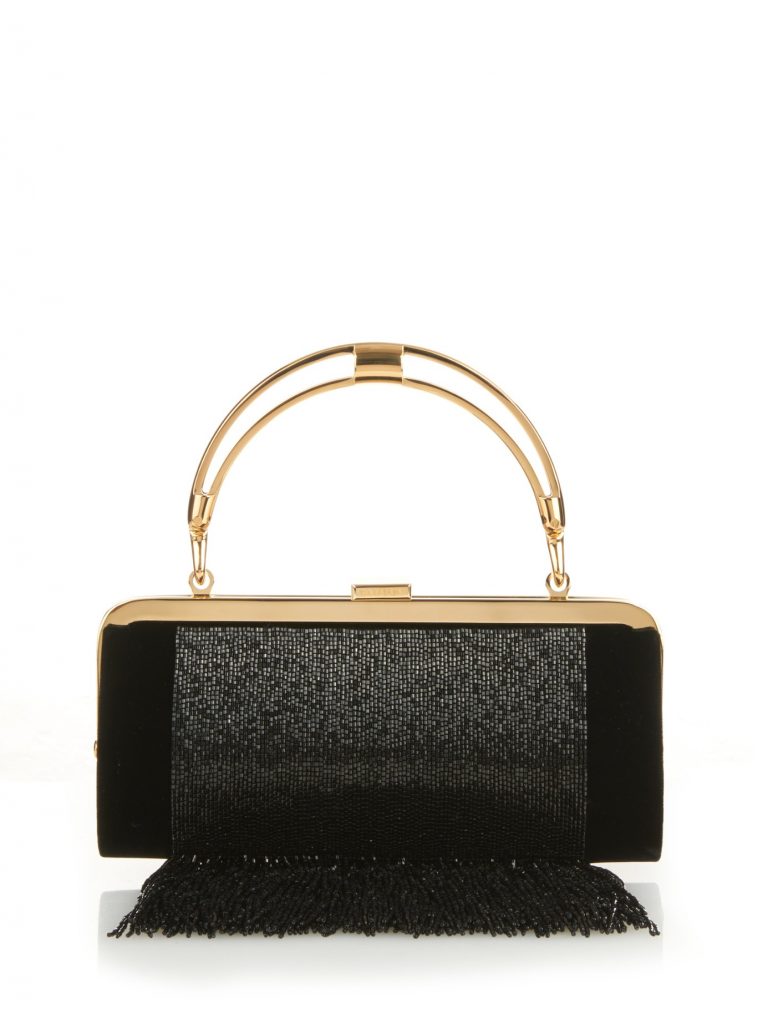 Balmain Bead-embellished Fringe Clutch Bag