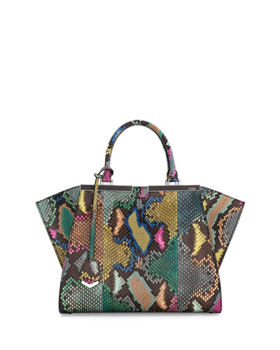 Fendi Trois-Jour Petite Painted Python Tote Bag