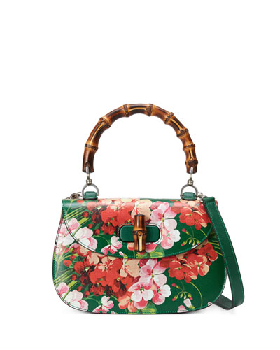 Gucci Bamboo Classic Blooms Small Top-Handle Bag