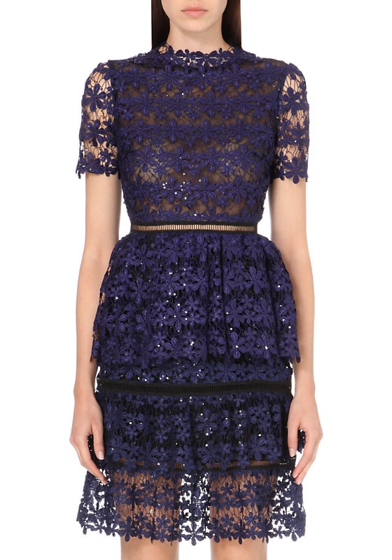 Self-Portrait Embroidered Lace Top