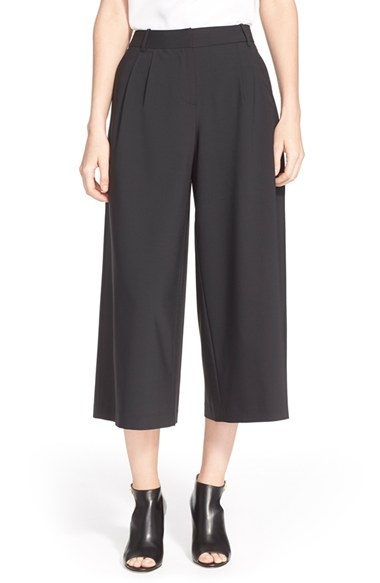 Tibi Pleated Silk Culottes