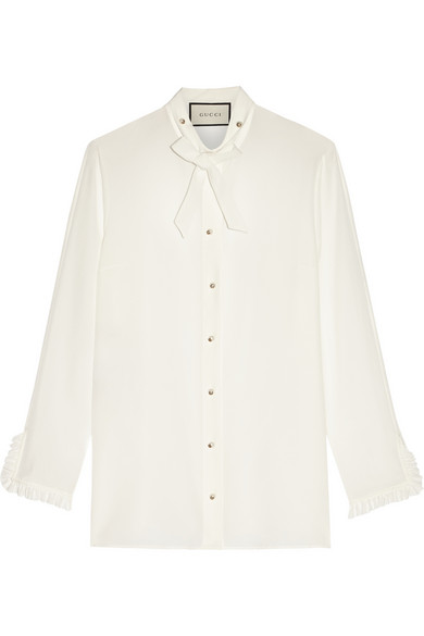 Gucci Pussy-bow Silk Crepe de Chine Shirt